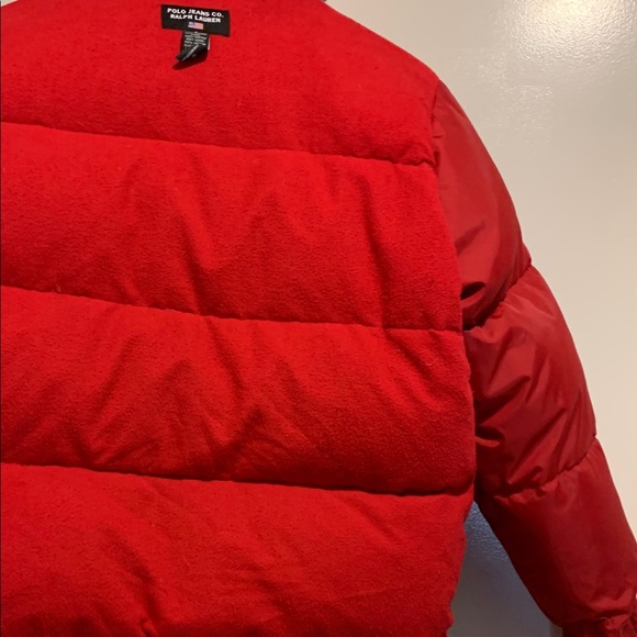 RL Polo Jeans Co Down Filled Red Puffer Jacket S - Picture 6 of 6